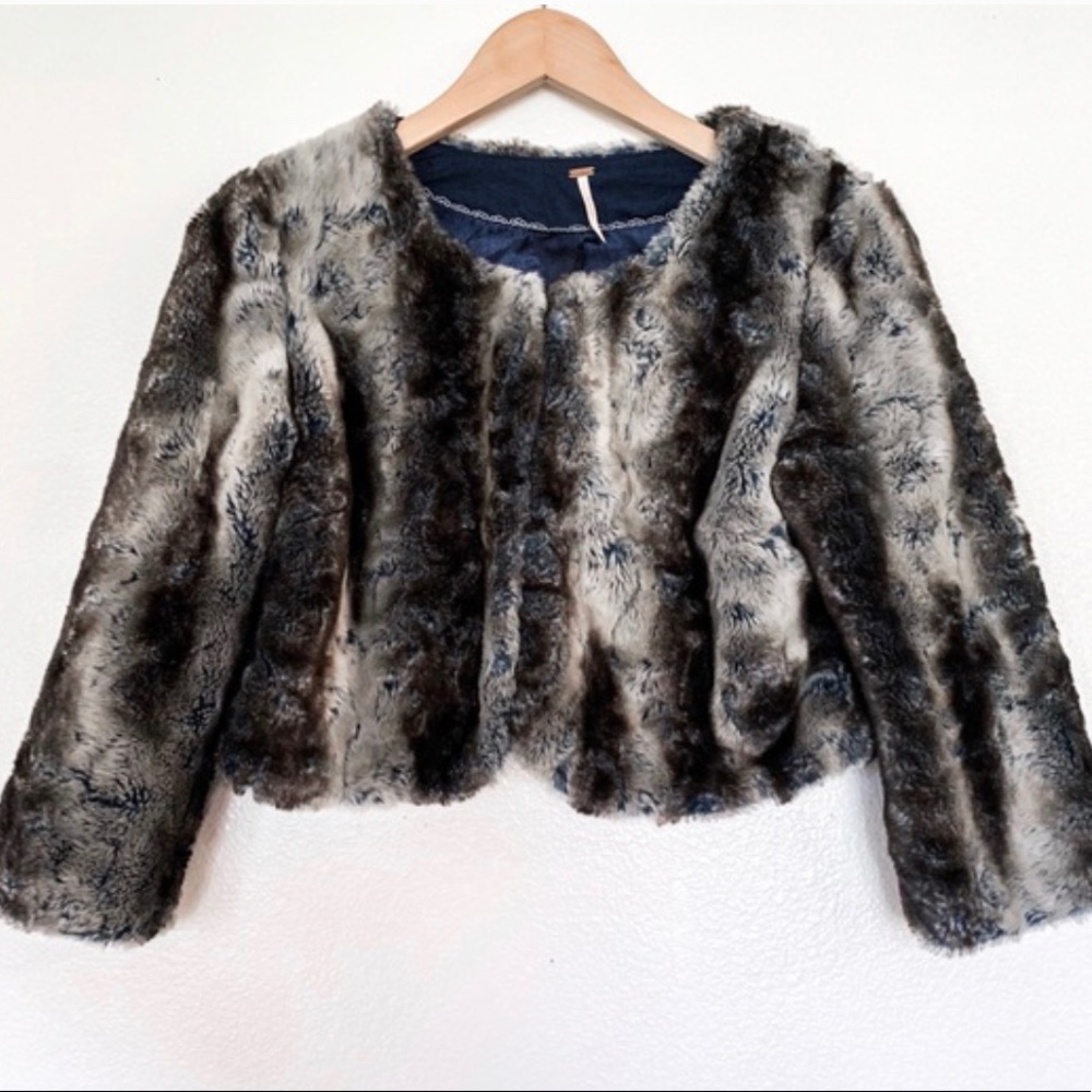 COPY - Free people Faux Fur Cropped Boho Bolero Jacket